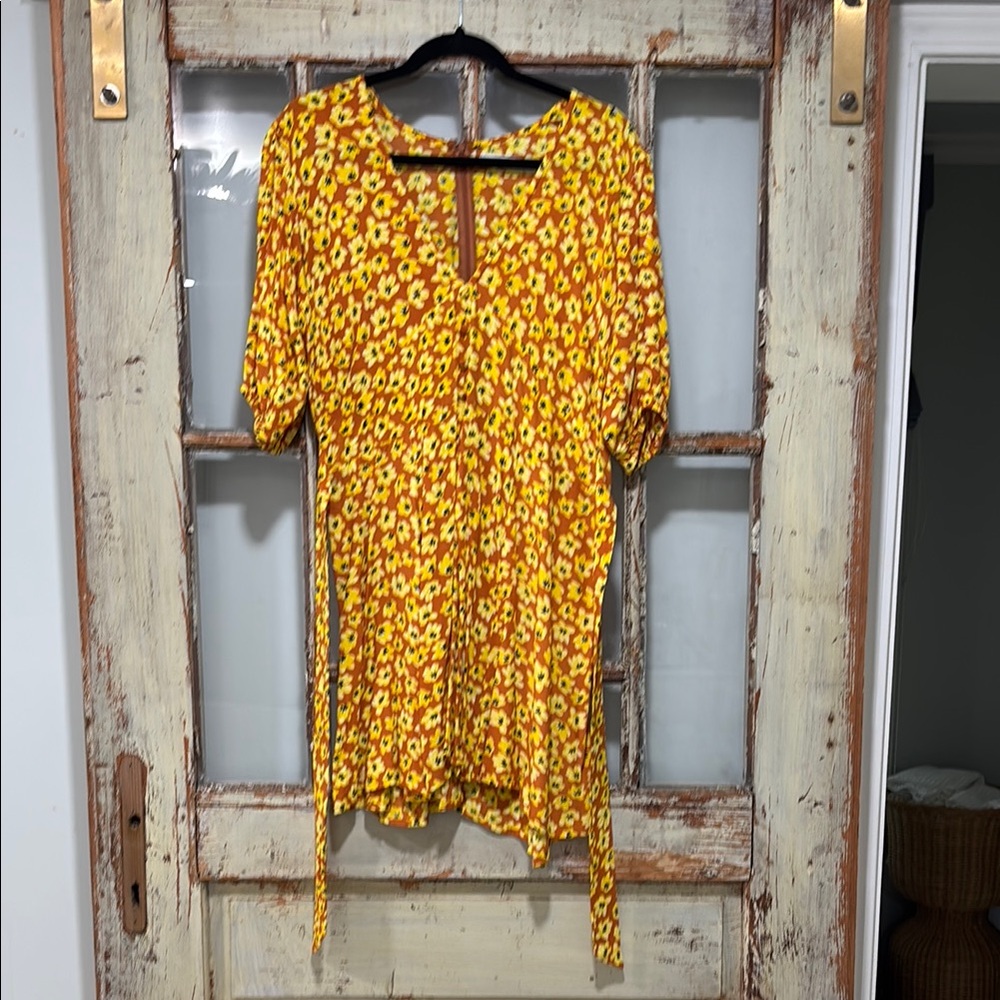 Floral Yellow Women's Dress